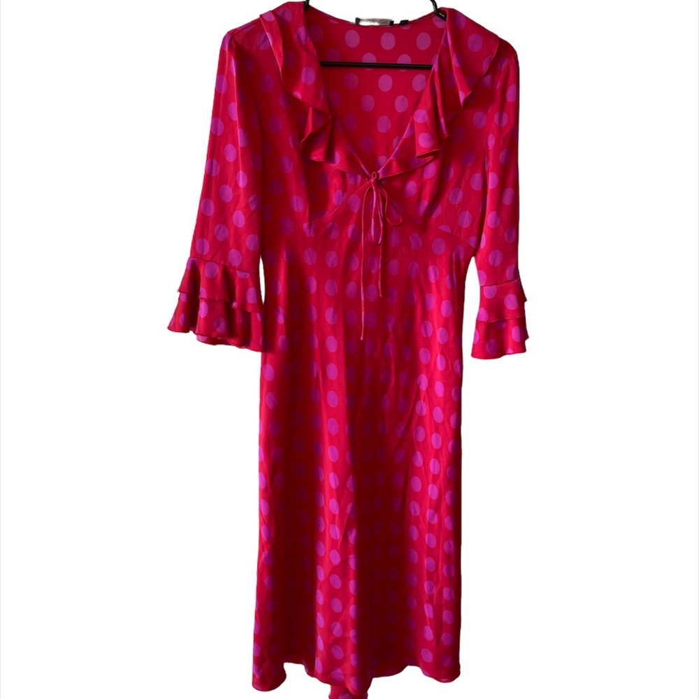 SOLD Tahari Polka Dot Midi Dress